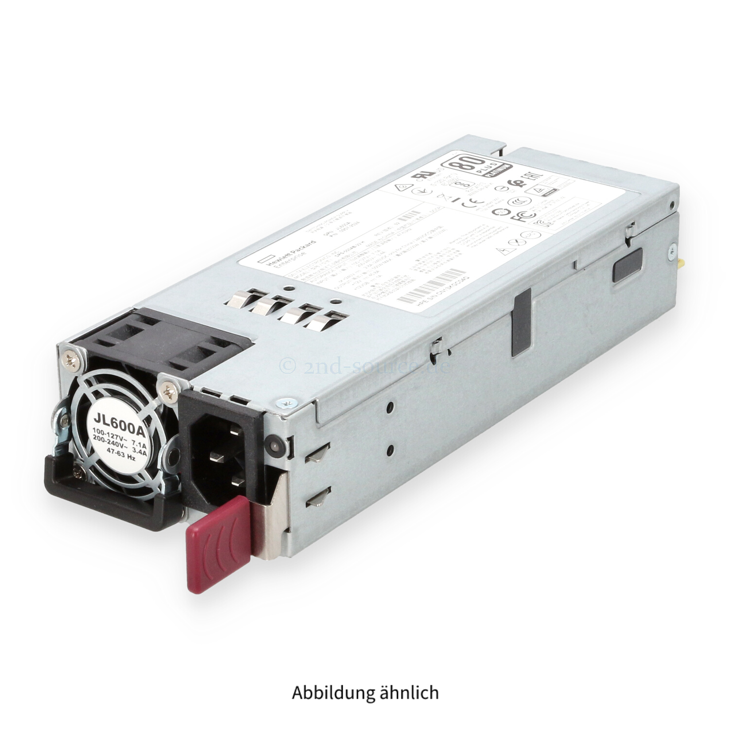 HPE Aruba X391 550W Front to Back HotPlug Power Supply JL600A JL600-61001 0957-2524