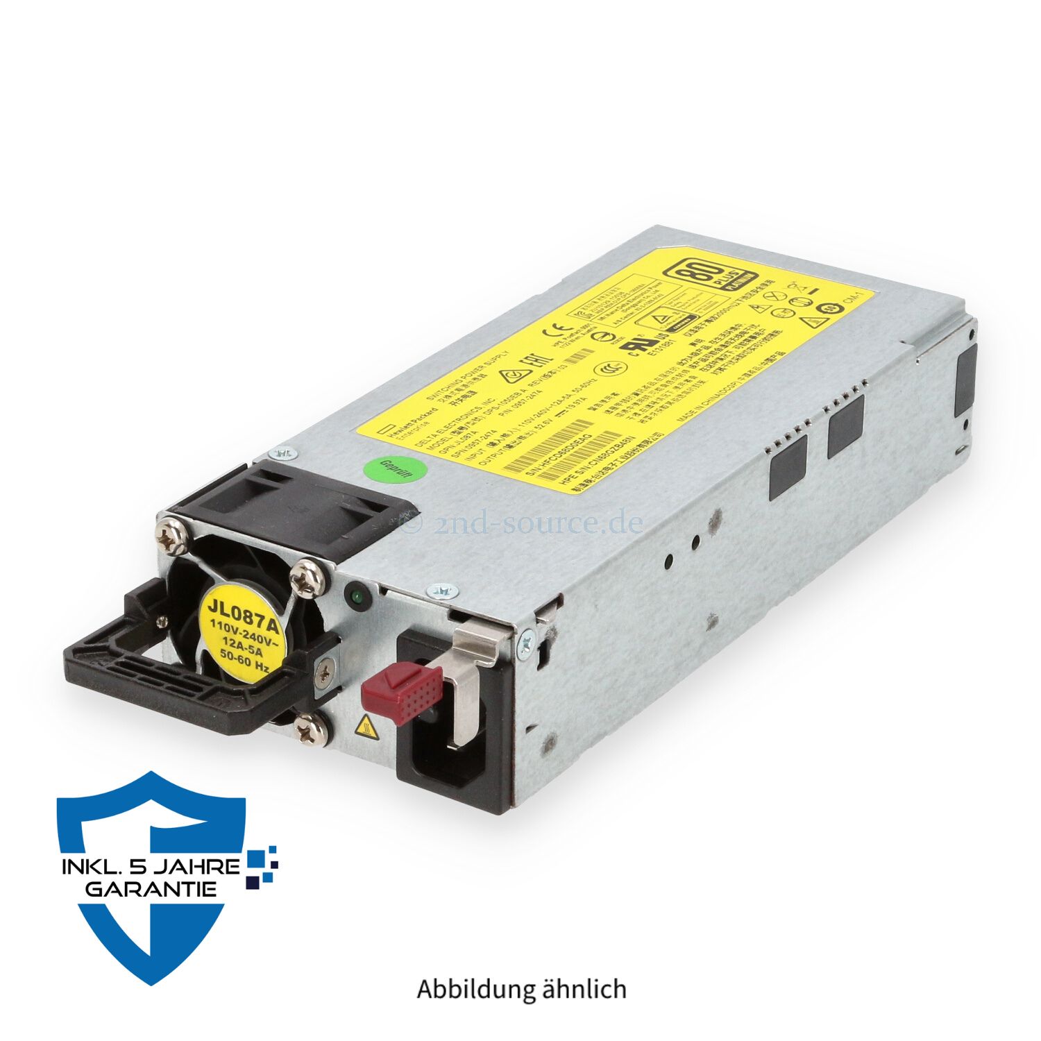 HPE Aruba X372 1050W 80 Plus Platinum HotPlug Power Supply JL087A JL087-61001