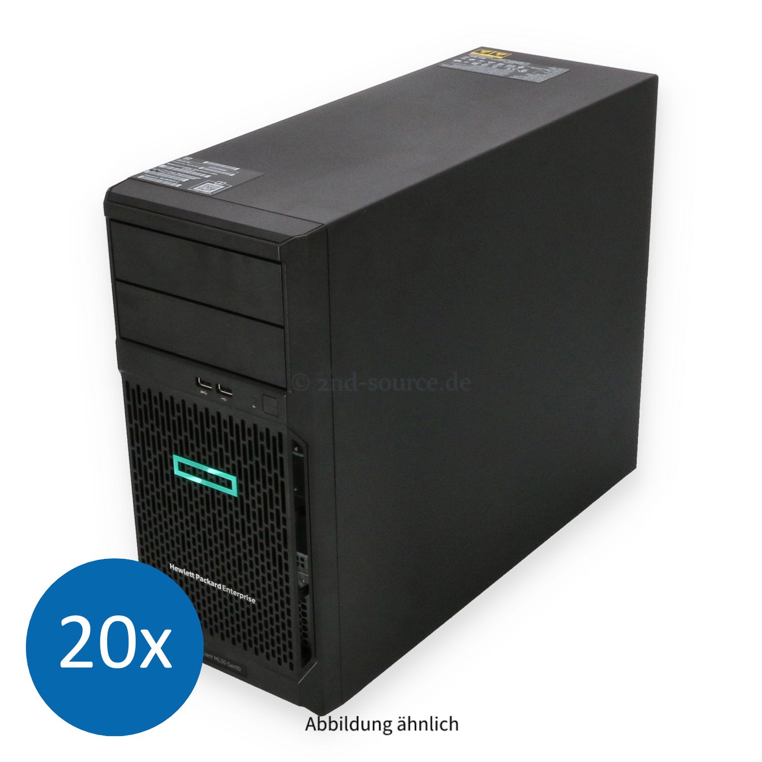 20x HPE ML30 G10 8x SFF Gold G5400 3.70GHz 2C 0GB RAM 2x RPS CTO Server