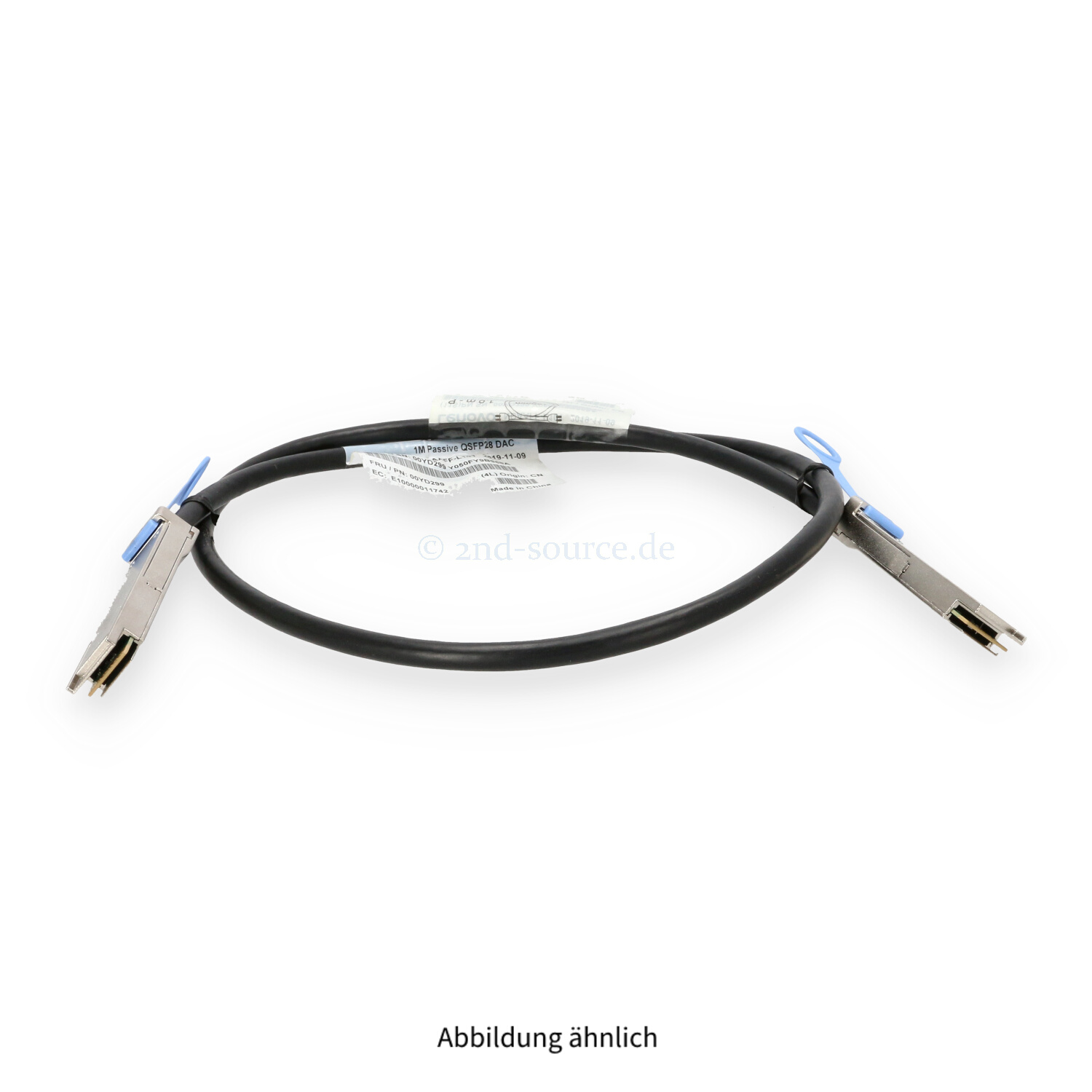 Lenovo 1.00m QSFP28 to QSFP28 100GbE DAC Direct Attach Copper Cable 00YD299